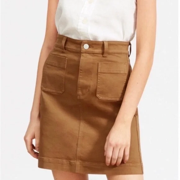 Everlane Skirts Everlane Light Brown Cotton Patch Pocket Denim